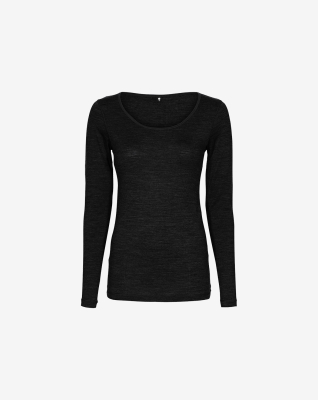 Ullsett med langermet svart t-skjorte og sorte leggings -JBS of Denmark Women