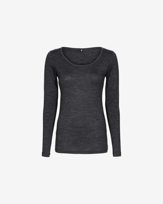 Ullsett med langermet mørkegrå t-skjorte og mørkegrå leggings -JBS of Denmark Women