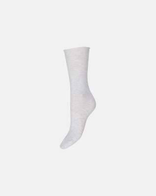 Økologisk bomull, Finstrikket sokk, Lys gråmelert -Decoy