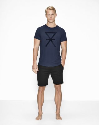 Bambus, T-skjorte, Navy med print -JBS of Denmark Men