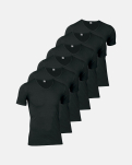 Økologisk bomull, Undertrøye v-neck, 6-pack, Svart -JBS