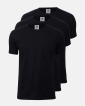 3-pack Økologisk bomull, T-shirt, o-neck, svart - Dovre