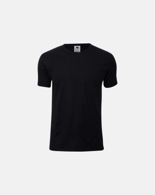 3-pack Økologisk bomull, T-shirt, o-neck, svart -Dovre