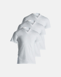 3-pack Økologisk bomull, T-skjorte v-neck "Jersey", Hvit -Dovre
