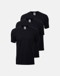 3-pack Økologisk bomull, T-skjorte v-neck "Jersey", Svart -Dovre