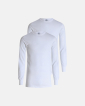 2-pack Økologisk bomull, Langermet T-skjorte "Rib", Hvit - Dovre