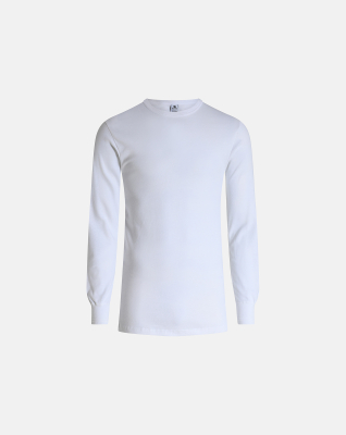2-pack Økologisk bomull, Langermet T-skjorte "Rib", Hvit -Dovre