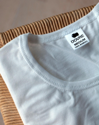 Økologisk bomull, T-shirt, o-neck, hvit -Dovre
