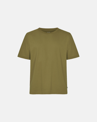 100 % GOTS, T-skjorte "mid-sleeve", Olivengrønn -Resteröds