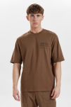 100% Økologisk bomull, T-shirt, Brun -Resteröds