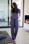 100% Økologisk bomull, Pyjamasbukse, Blå -JBS of Denmark Women