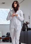 Økologisk bomull, Pyjamasskjorte, Hvit -JBS of Denmark Unisex