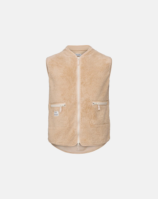 Resirkulert polyester, Fleece Vest, Beige -Resteröds